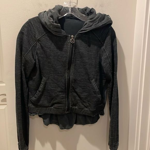 lululemon athletica Jackets & Blazers - Lululemon Full Zip Sweater with hoodie dark gray size 6
